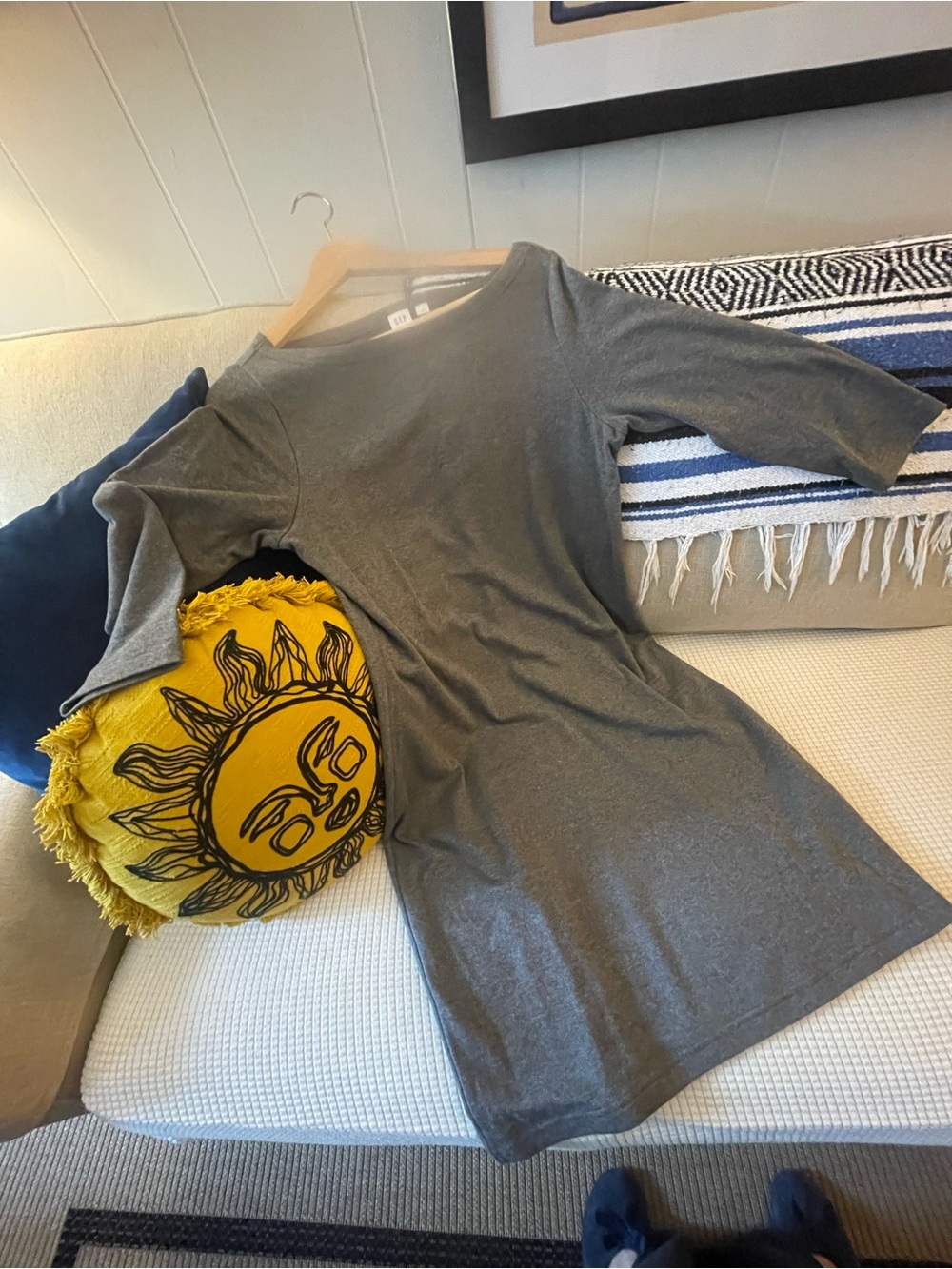 GAP Casual Gray Long Sleeve Dress